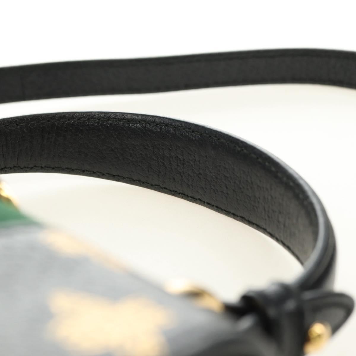 GUCCI Bee & Star Sherry Line Bag Leather 3way Black Gold 470270 Auth 181527SAV