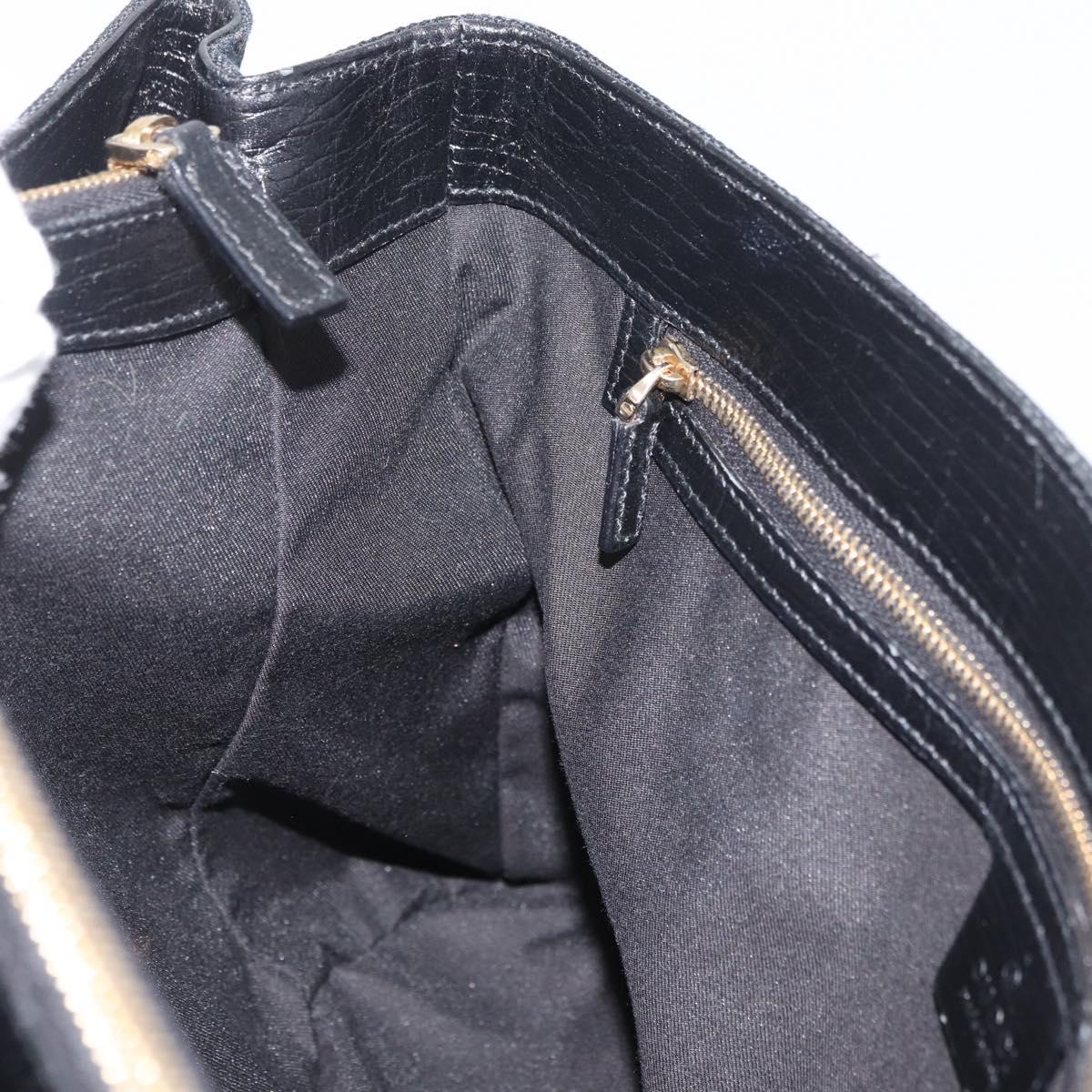 GUCCI GG Canvas Web Sherry Line Hand Bag Black Gold Red 131325 Auth 181528SAV