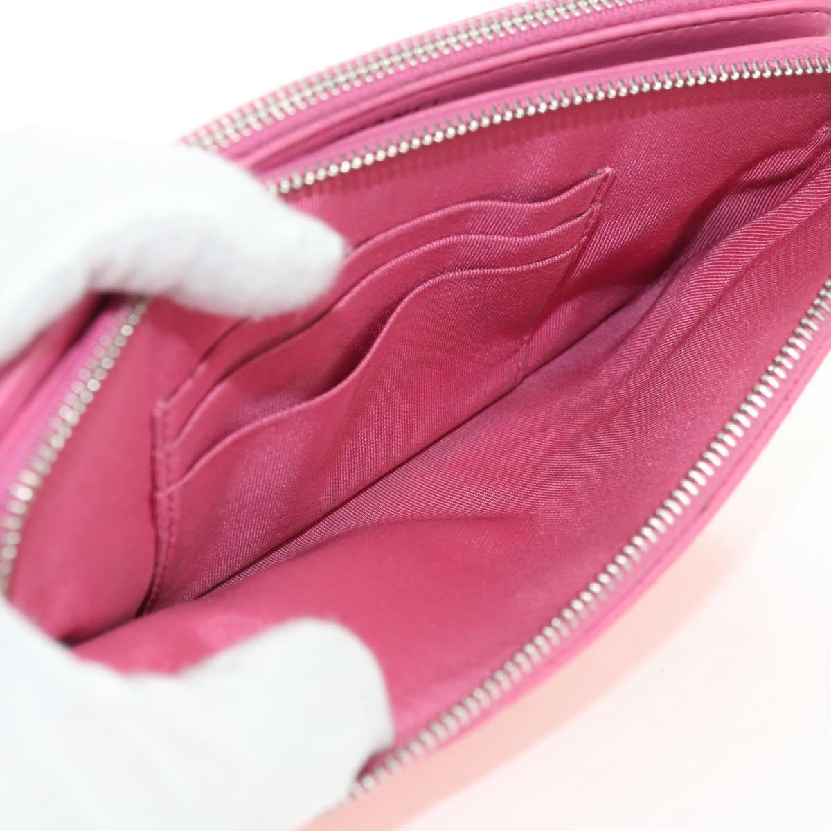 CHANEL Chain Matelasse Shoulder Bag Lamb Skin Pink Silver CC Auth 181529SAV