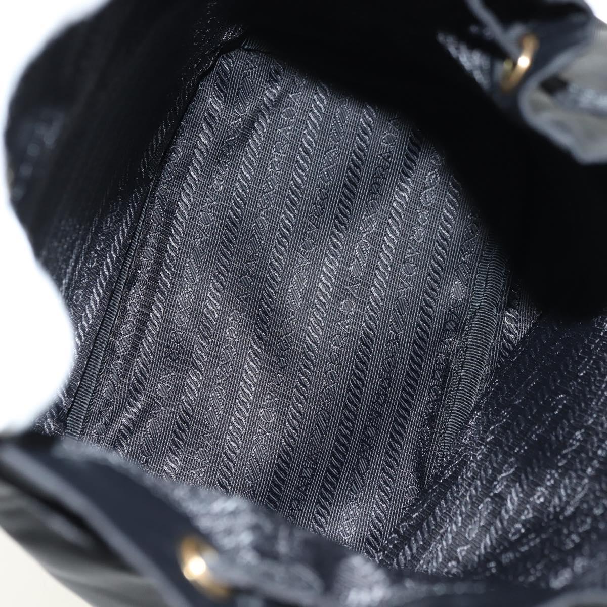 PRADA Purse Hand Bag Nylon 2way Black Gold Auth 181530SM