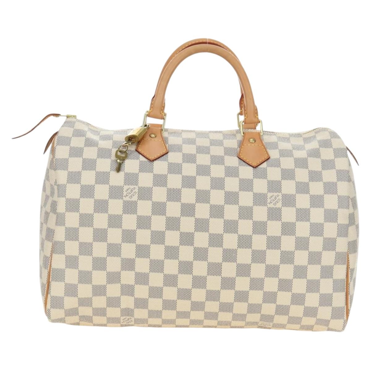 LOUIS VUITTON Damier Azur Speedy 35 Hand Bag N41535 LV Auth 181536SAV