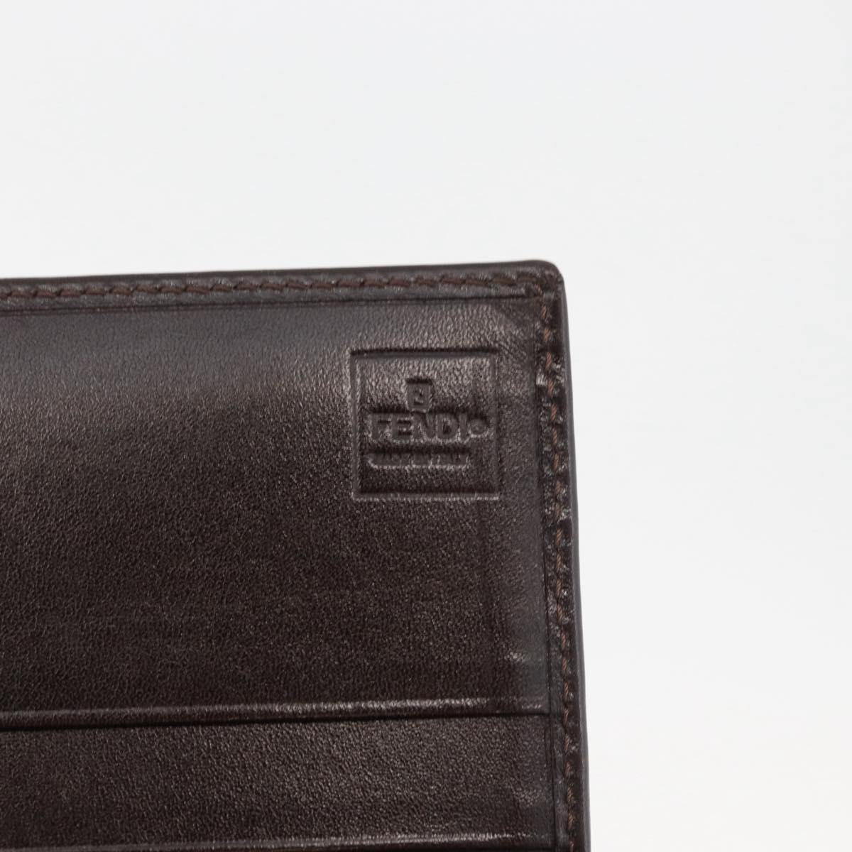 FENDI Zucca Canvas Long Wallet Black Brown Auth 181538