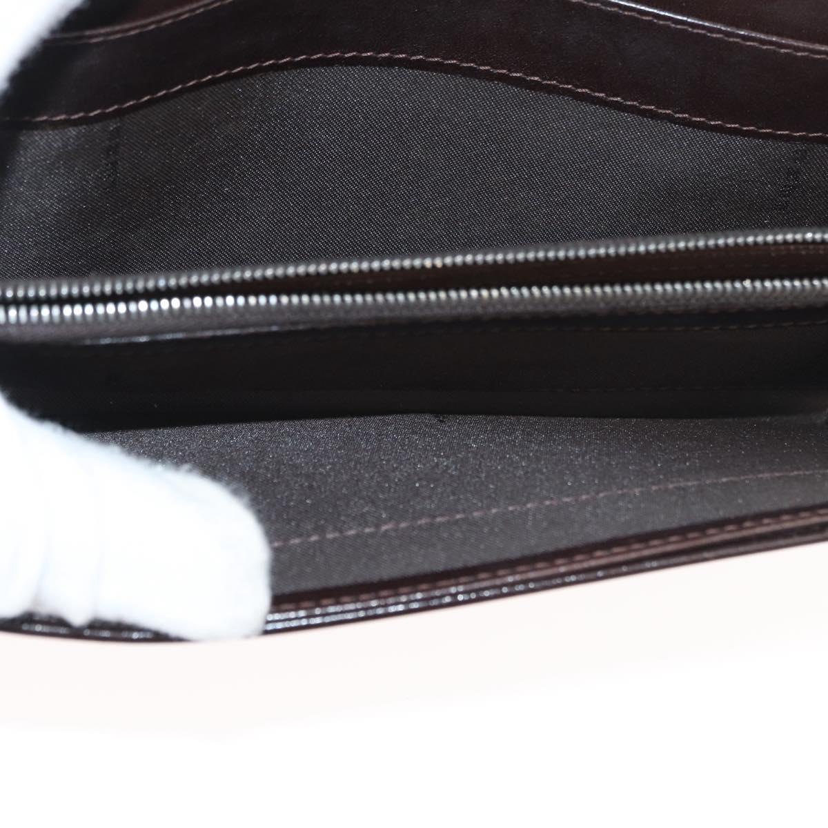 FENDI Zucca Canvas Long Wallet Black Brown Auth 181538