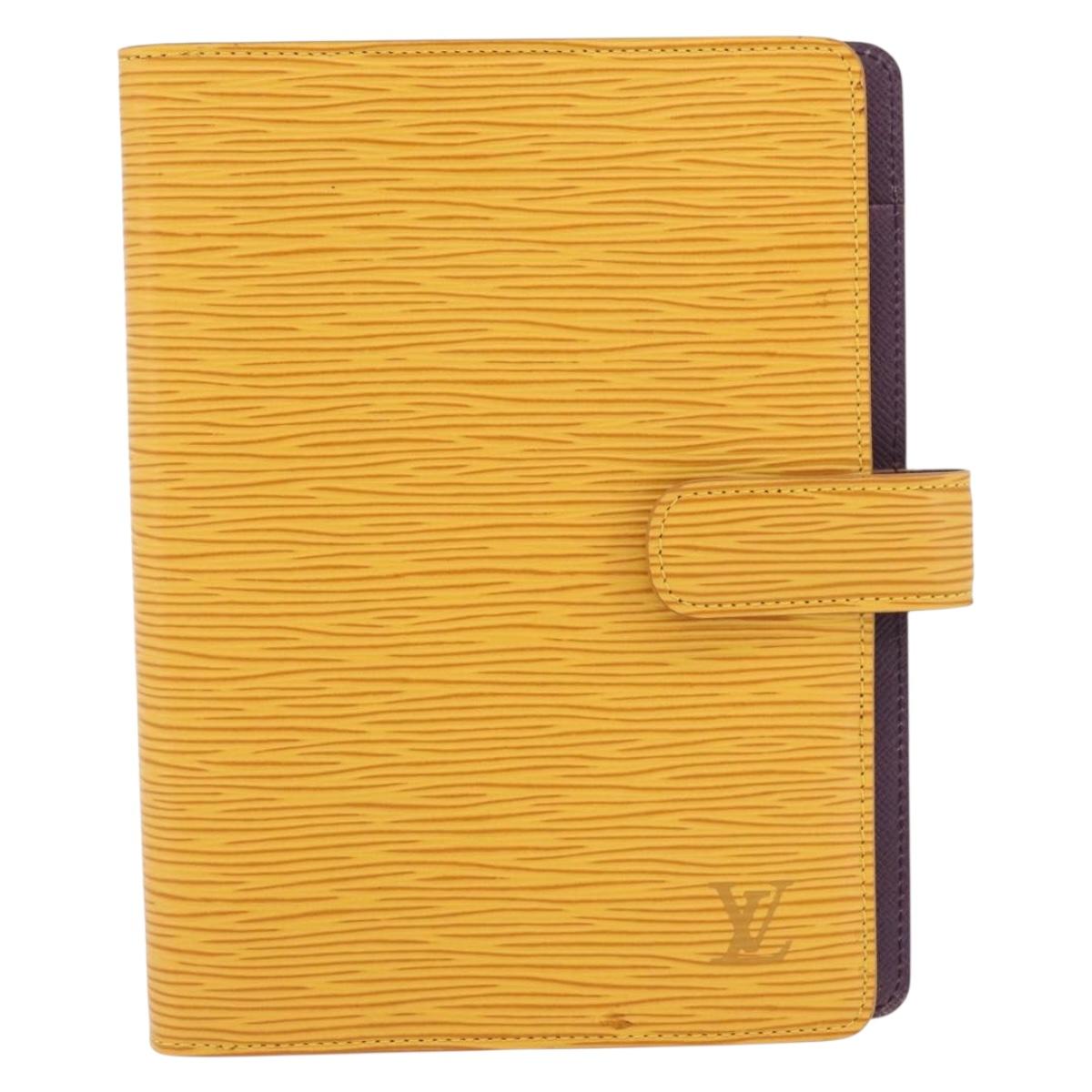 LOUIS VUITTON Epi Agenda MM Day Planner Cover Yellow R20049 LV Auth 181546