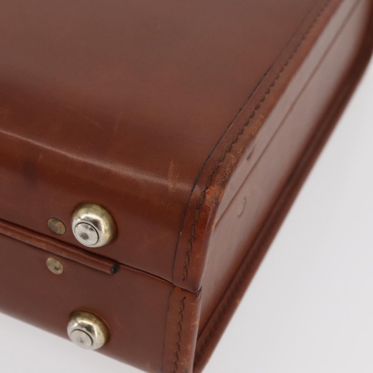 Coach Trunk Leather Brown Gold Auth 181552A