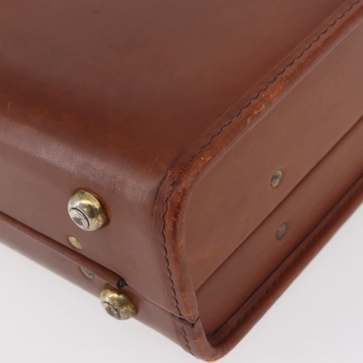 Coach Trunk Leather Brown Gold Auth 181552A