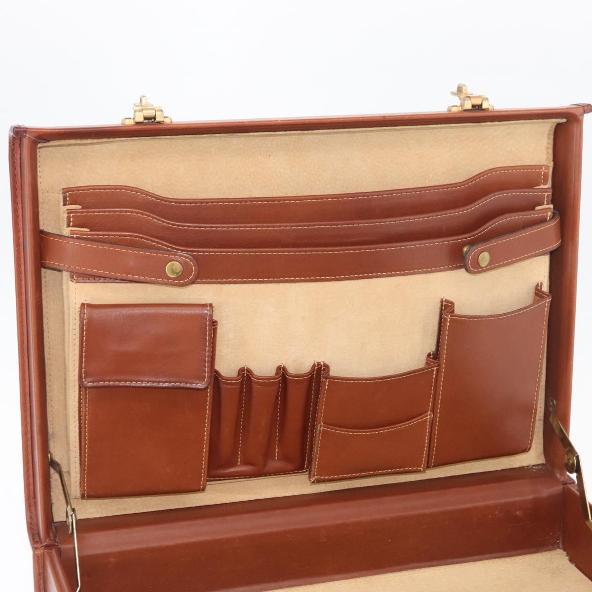 Coach Trunk Leather Brown Gold Auth 181552A