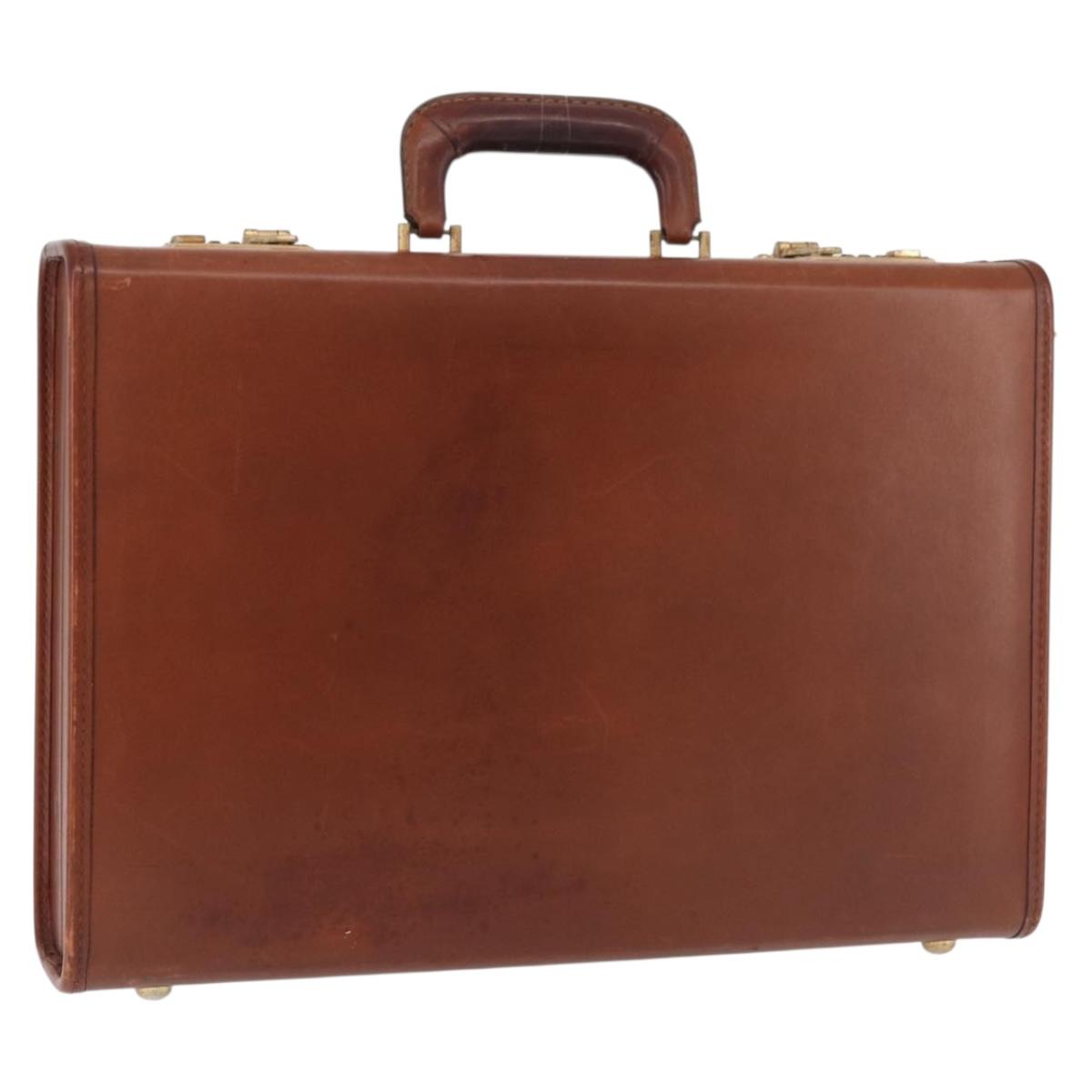 Coach Trunk Leather Brown Gold Auth 181552A