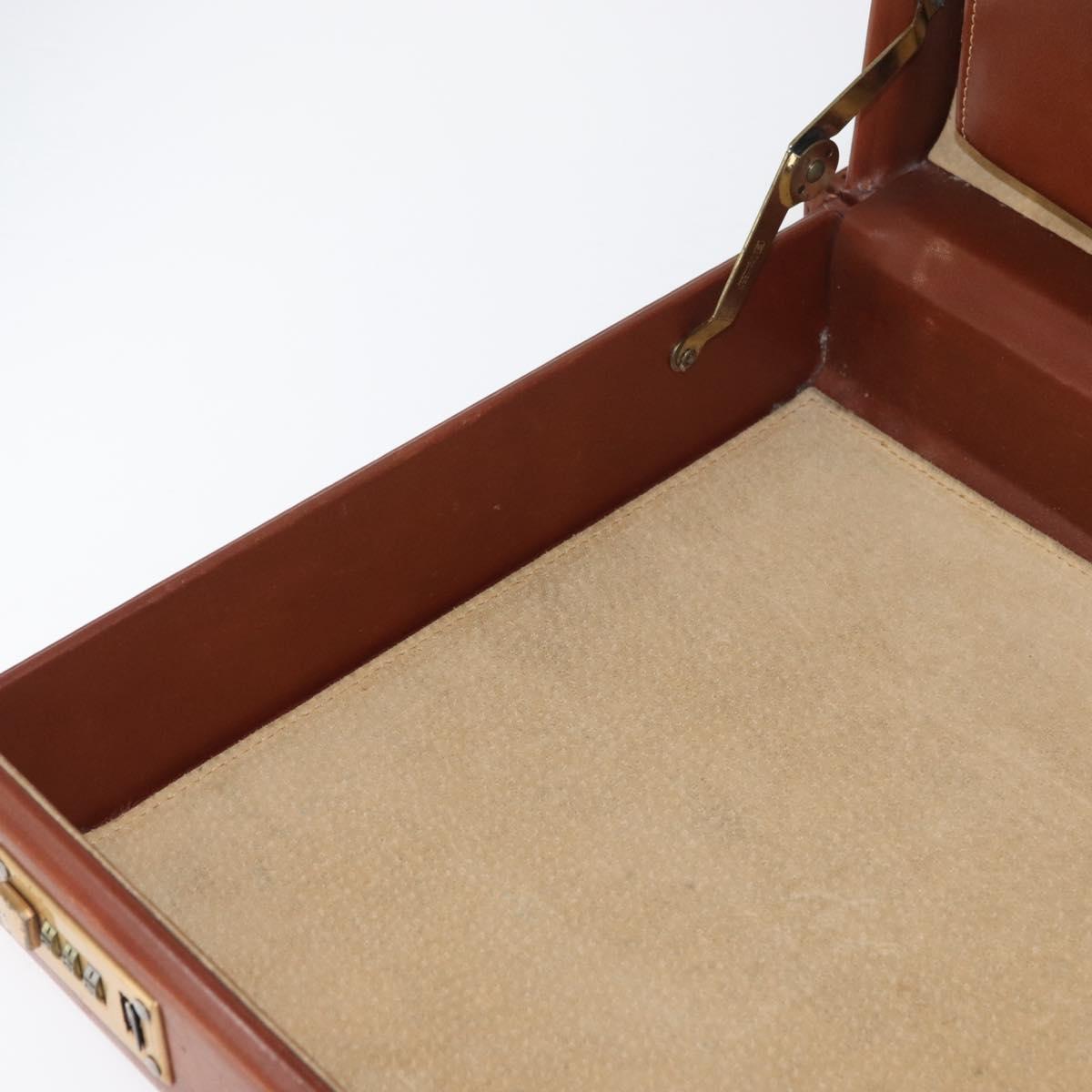 Coach Trunk Leather Brown Gold Auth 181552A