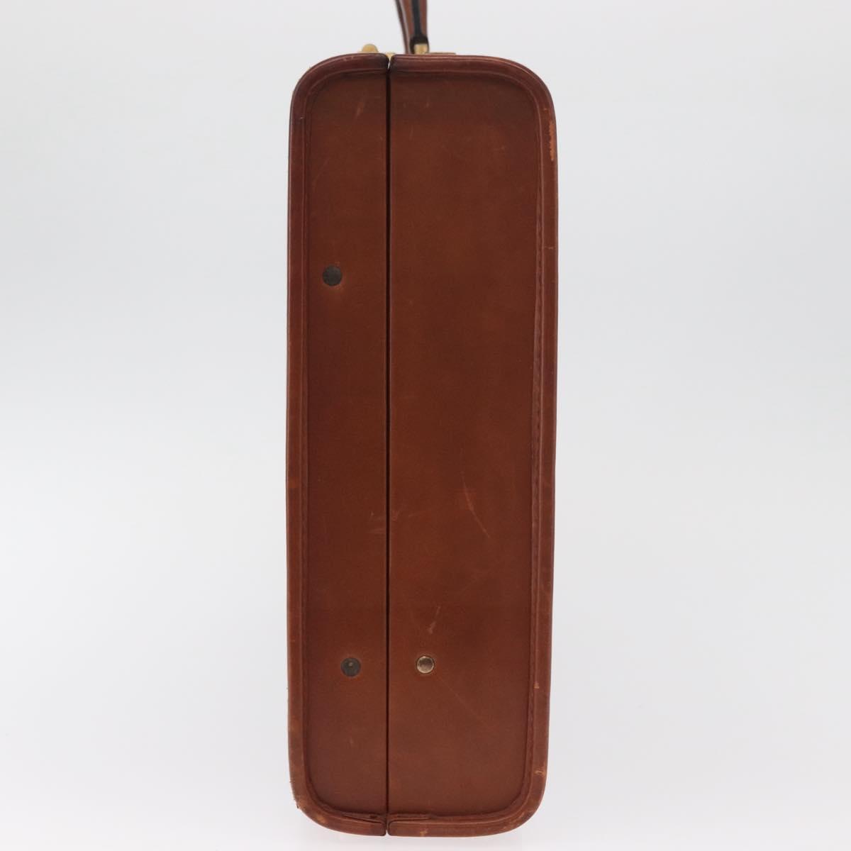 Coach Trunk Leather Brown Gold Auth 181552A