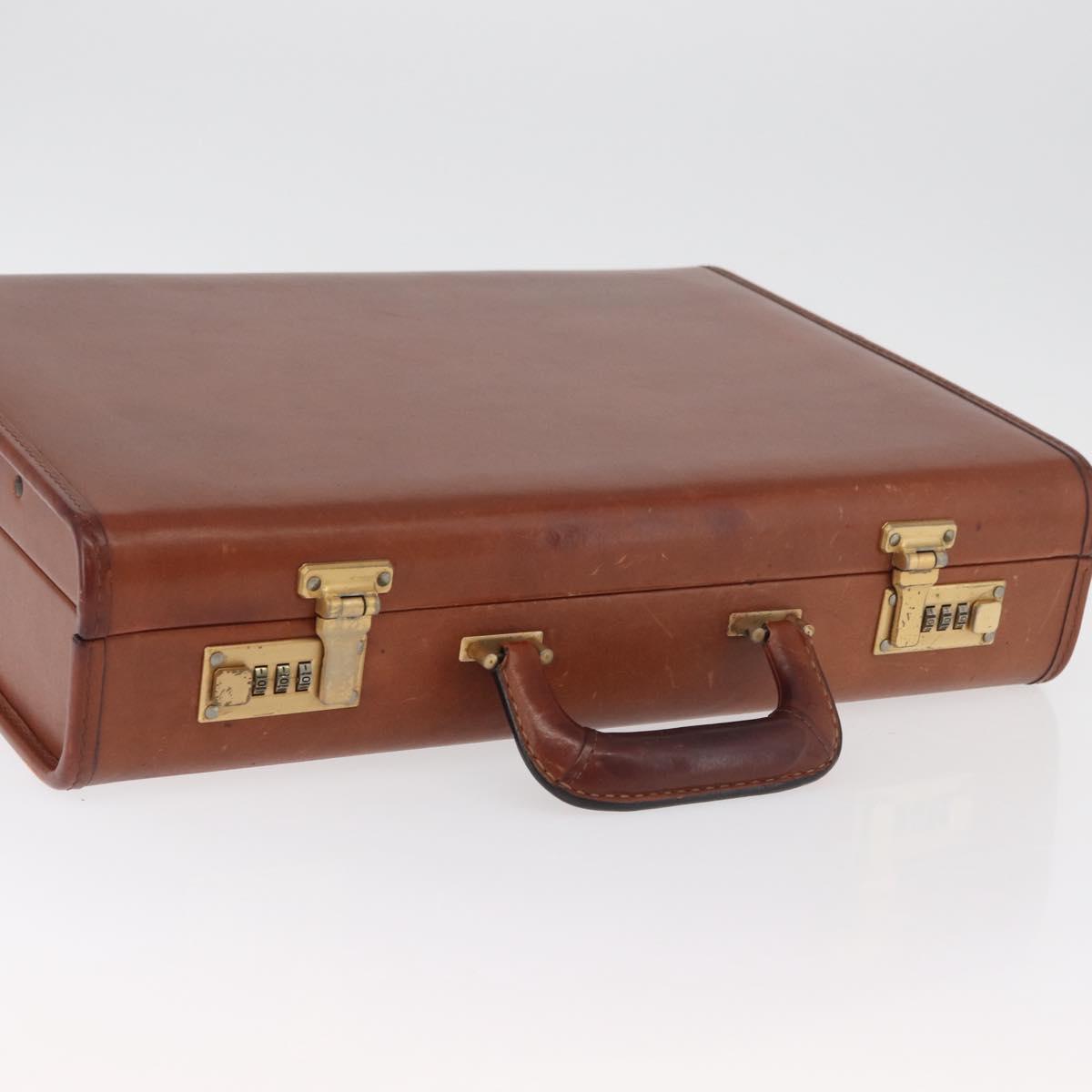 Coach Trunk Leather Brown Gold Auth 181552A