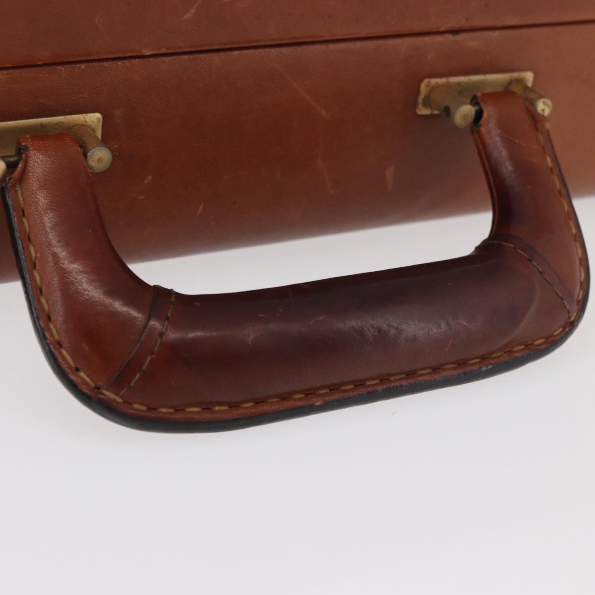 Coach Trunk Leather Brown Gold Auth 181552A