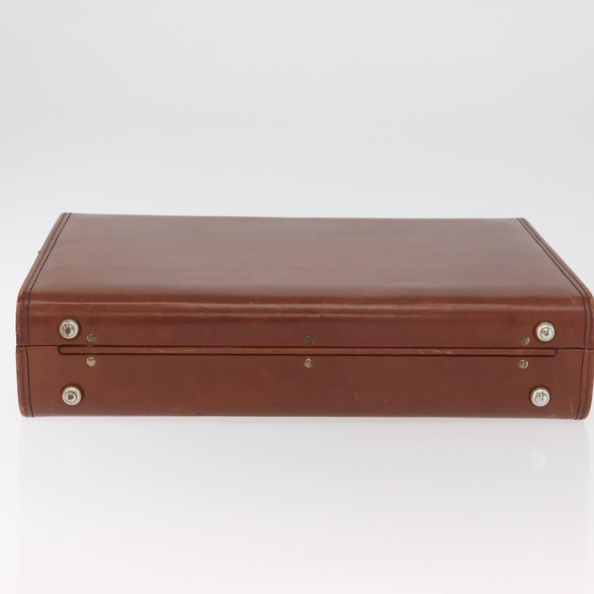 Coach Trunk Leather Brown Gold Auth 181552A