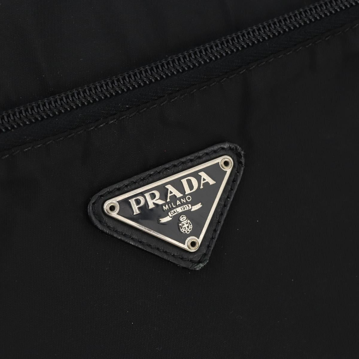 PRADA Suitcase Nylon Black Silver Auth 181553A