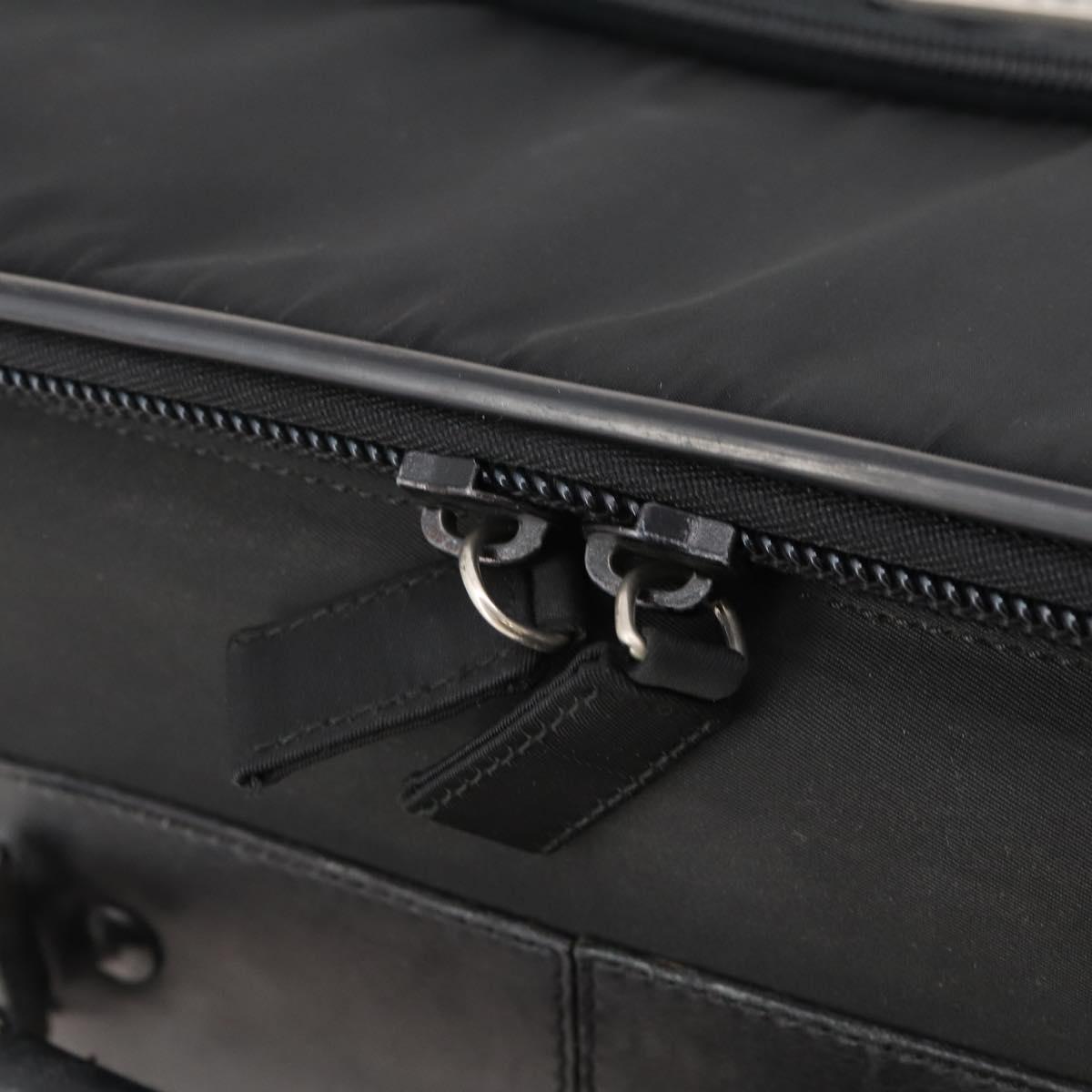 PRADA Suitcase Nylon Black Silver Auth 181553A