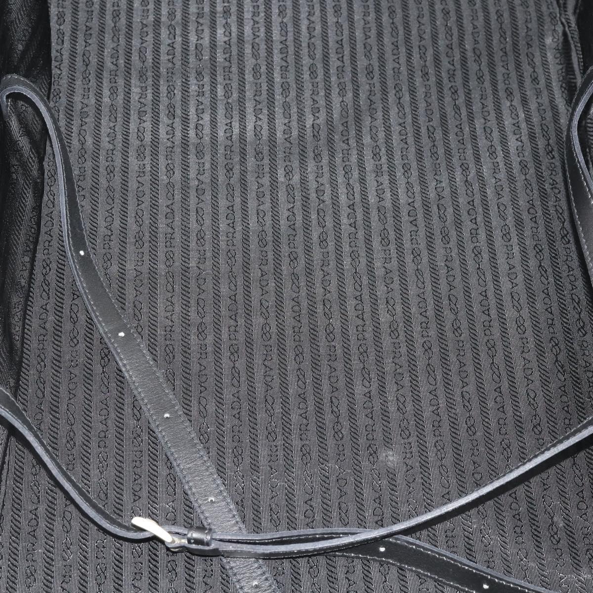 PRADA Suitcase Nylon Black Silver Auth 181553A