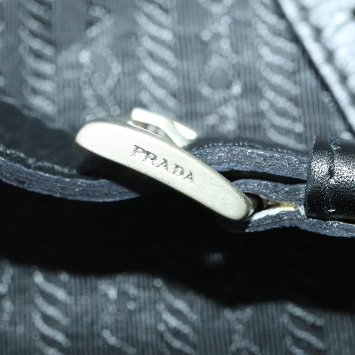 PRADA Suitcase Nylon Black Silver Auth 181553A