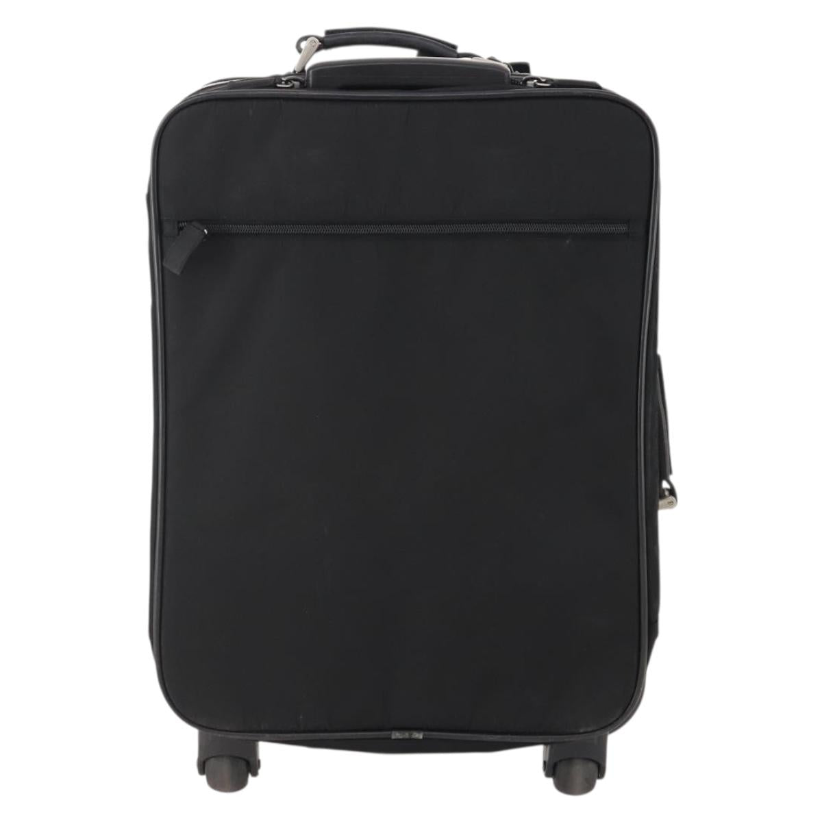 PRADA Suitcase Nylon Black Silver Auth 181553A