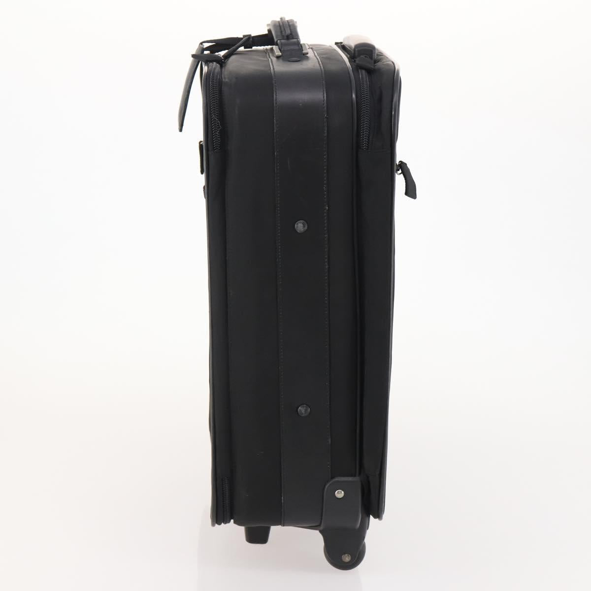 PRADA Suitcase Nylon Black Silver Auth 181553A