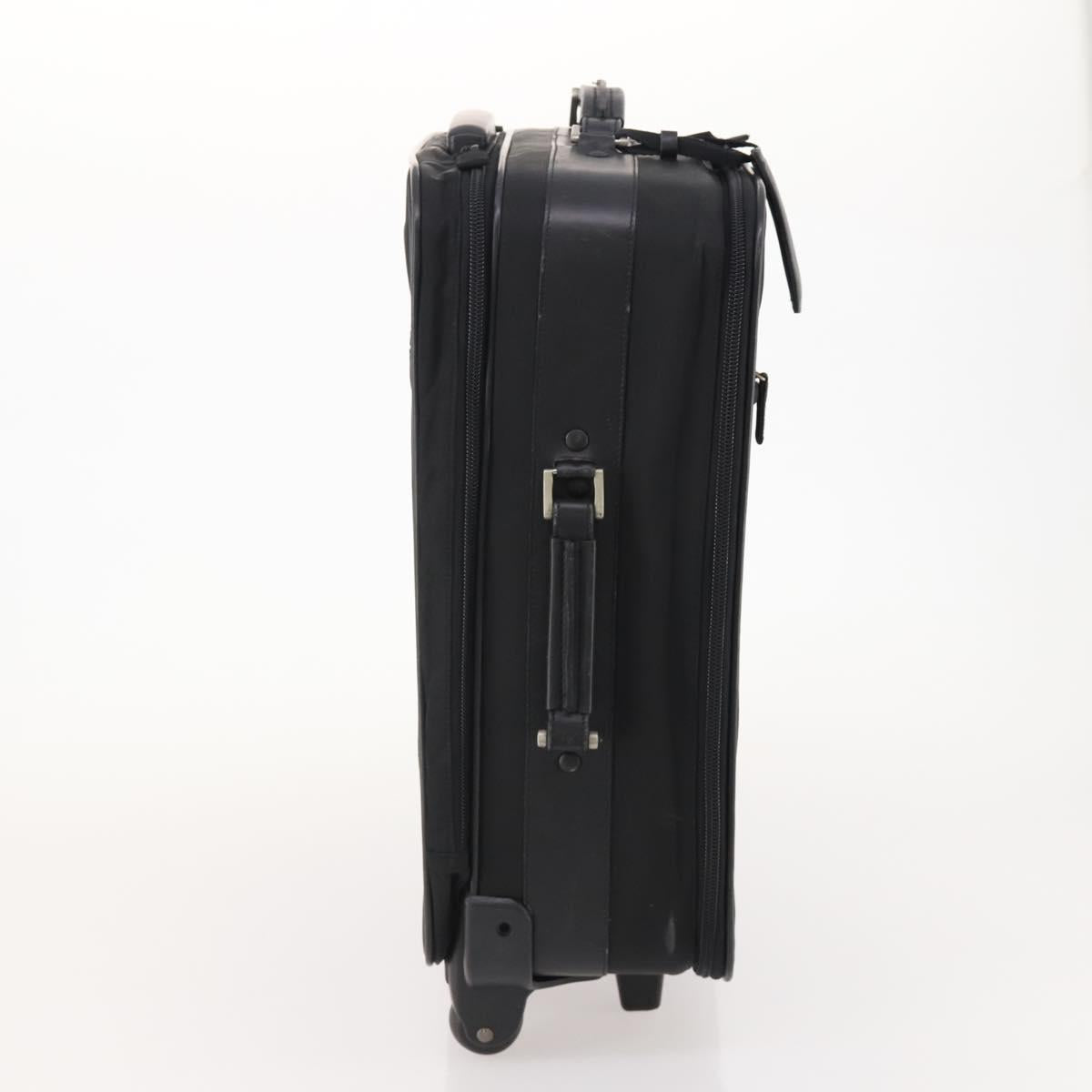 PRADA Suitcase Nylon Black Silver Auth 181553A
