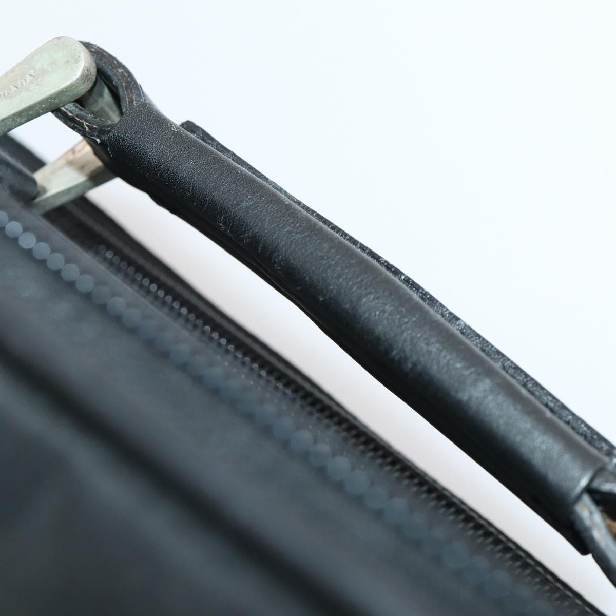 PRADA Suitcase Nylon Black Silver Auth 181553A