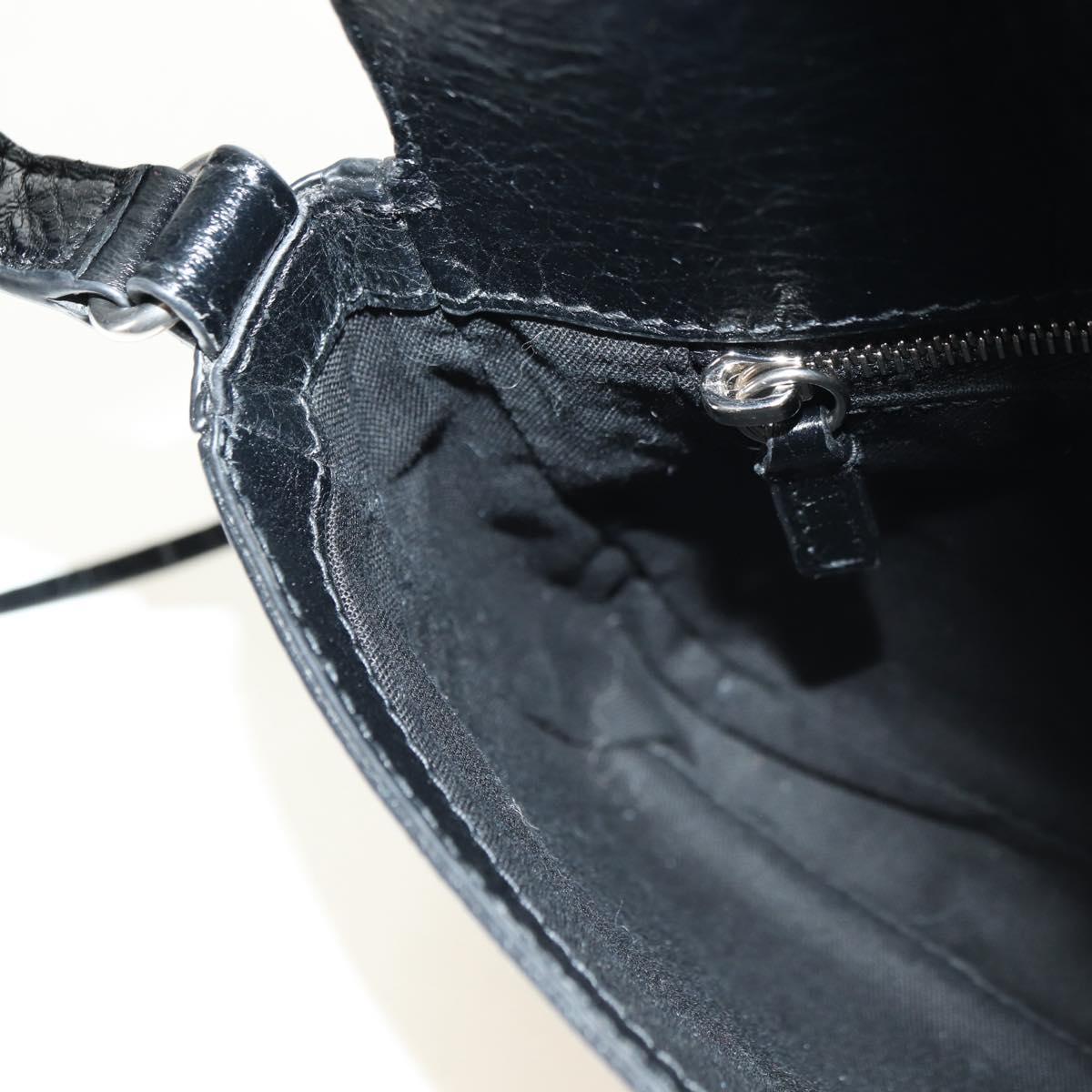 BALENCIAGA Le Cagole Shoulder Bag Leather Black Silver 781911 Auth 181560SAM