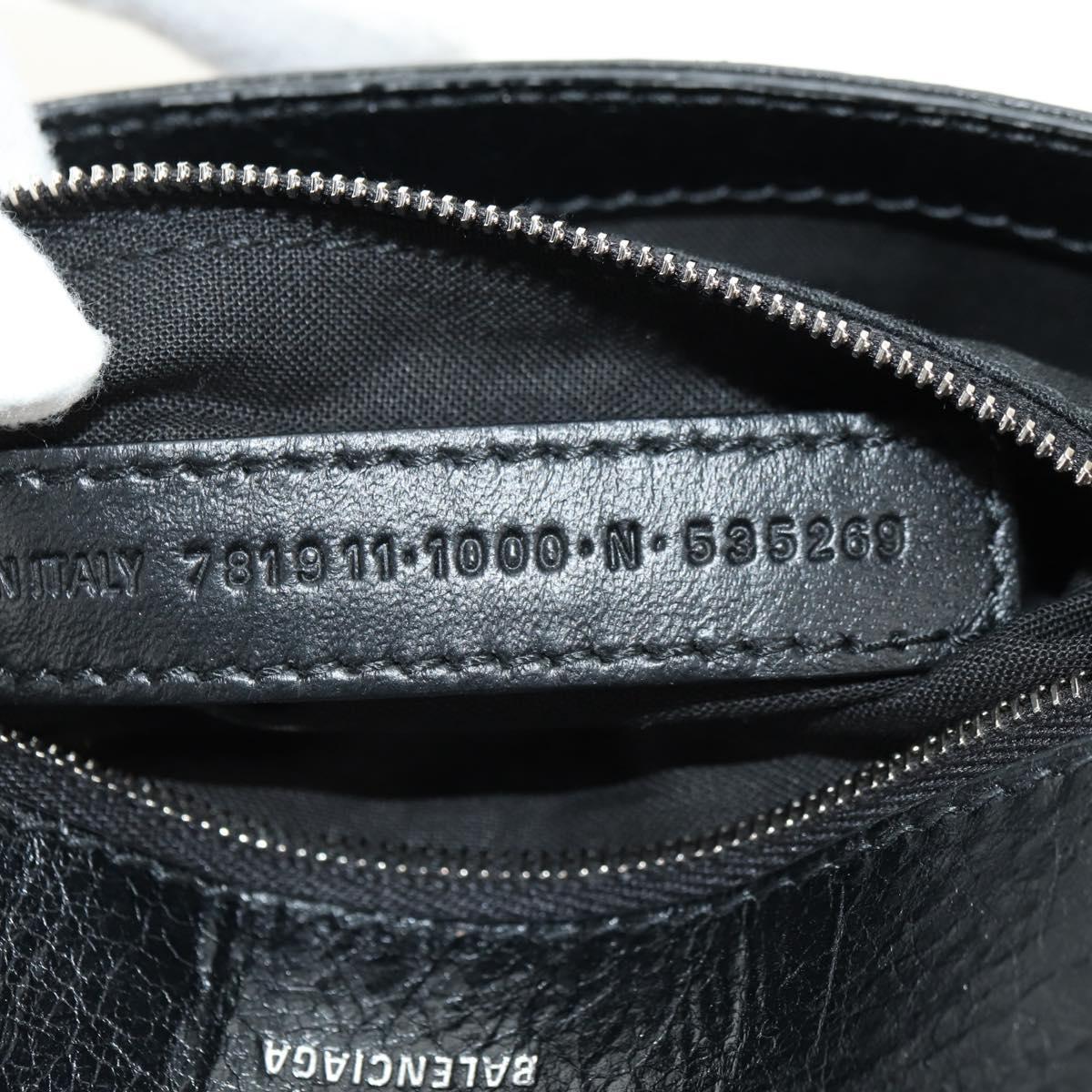 BALENCIAGA Le Cagole Shoulder Bag Leather Black Silver 781911 Auth 181560SAM