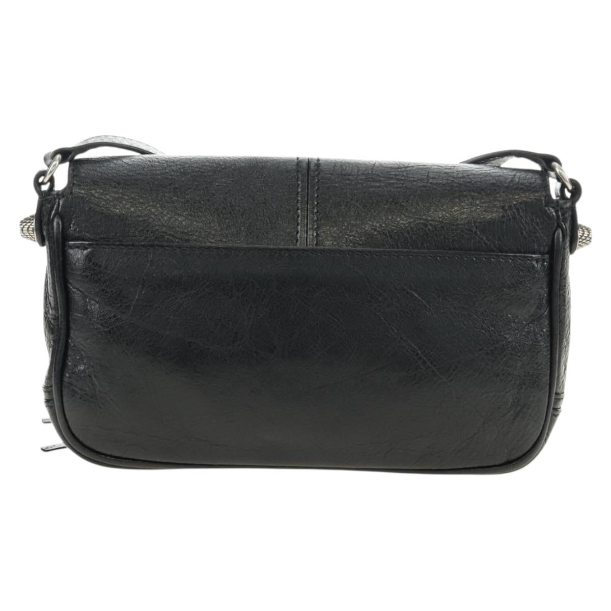 BALENCIAGA Le Cagole Shoulder Bag Leather Black Silver 781911 Auth 181560SAM