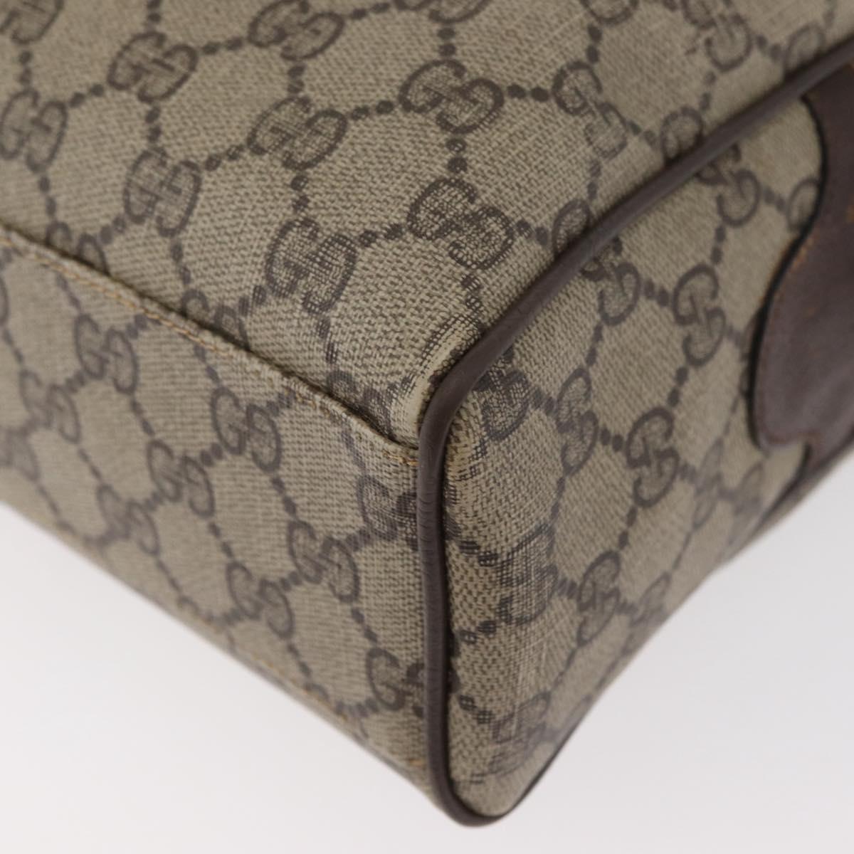 GUCCI GG Supreme Web Sherry Line Bag PVC Beige Gold 378 002 3839 Auth 181562