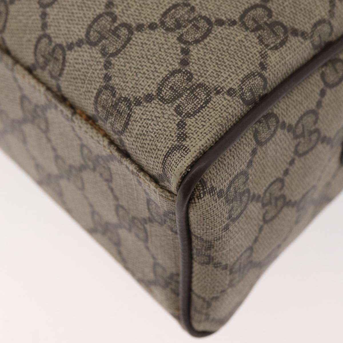 GUCCI GG Supreme Web Sherry Line Bag PVC Beige Gold 378 002 3839 Auth 181562