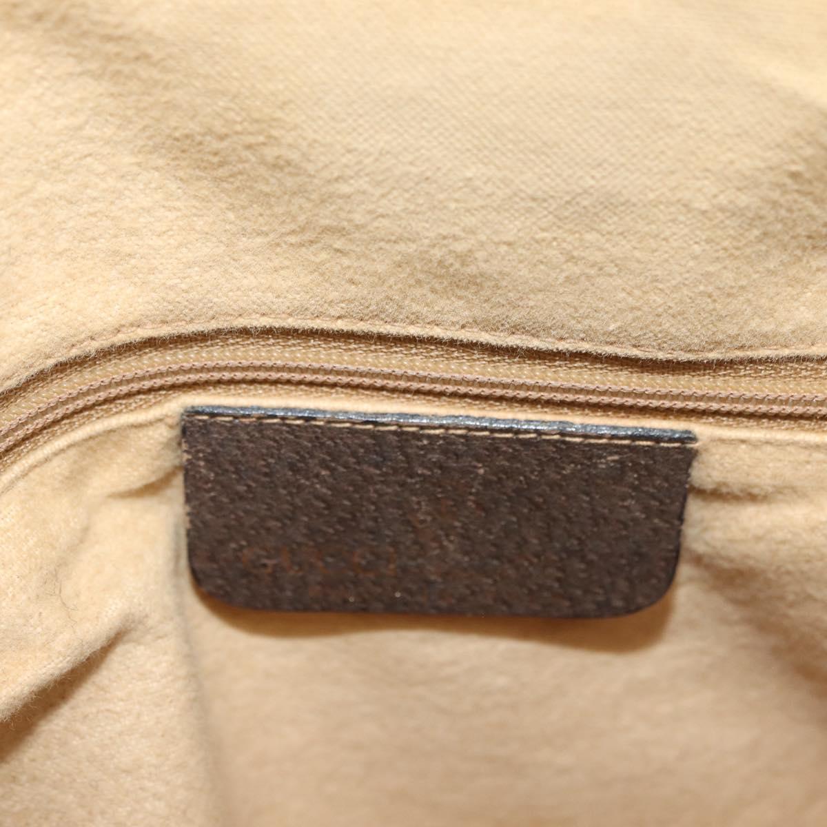 GUCCI GG Supreme Web Sherry Line Bag PVC Beige Gold 378 002 3839 Auth 181562