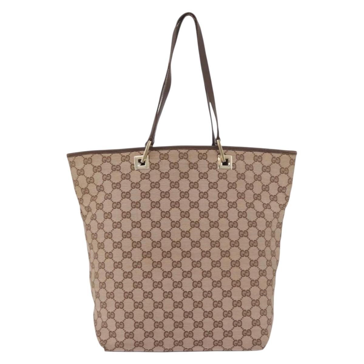 GUCCI GG Canvas Tote Bag Pink Gold 002 1098 Auth 181565