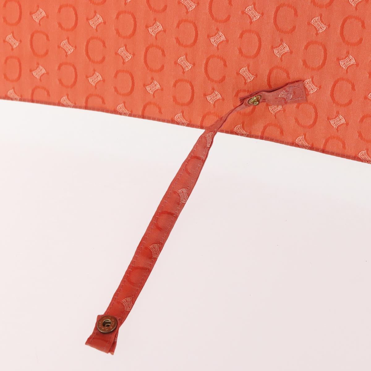 CELINE C Macadam Canvas Folding Umbrella Nylon Orange Auth 181570A