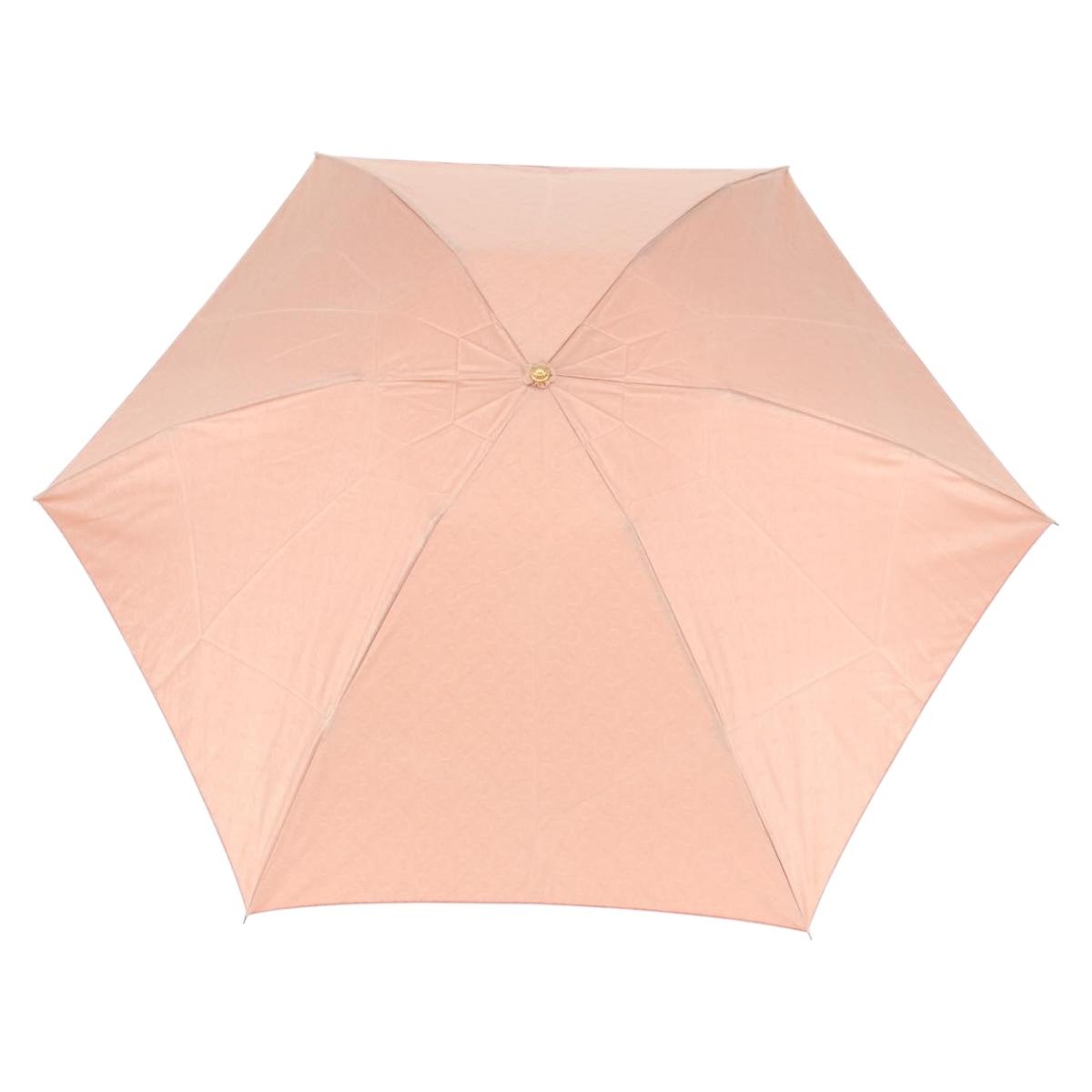 CELINE C Macadam Canvas Folding Umbrella Nylon Orange Auth 181570A