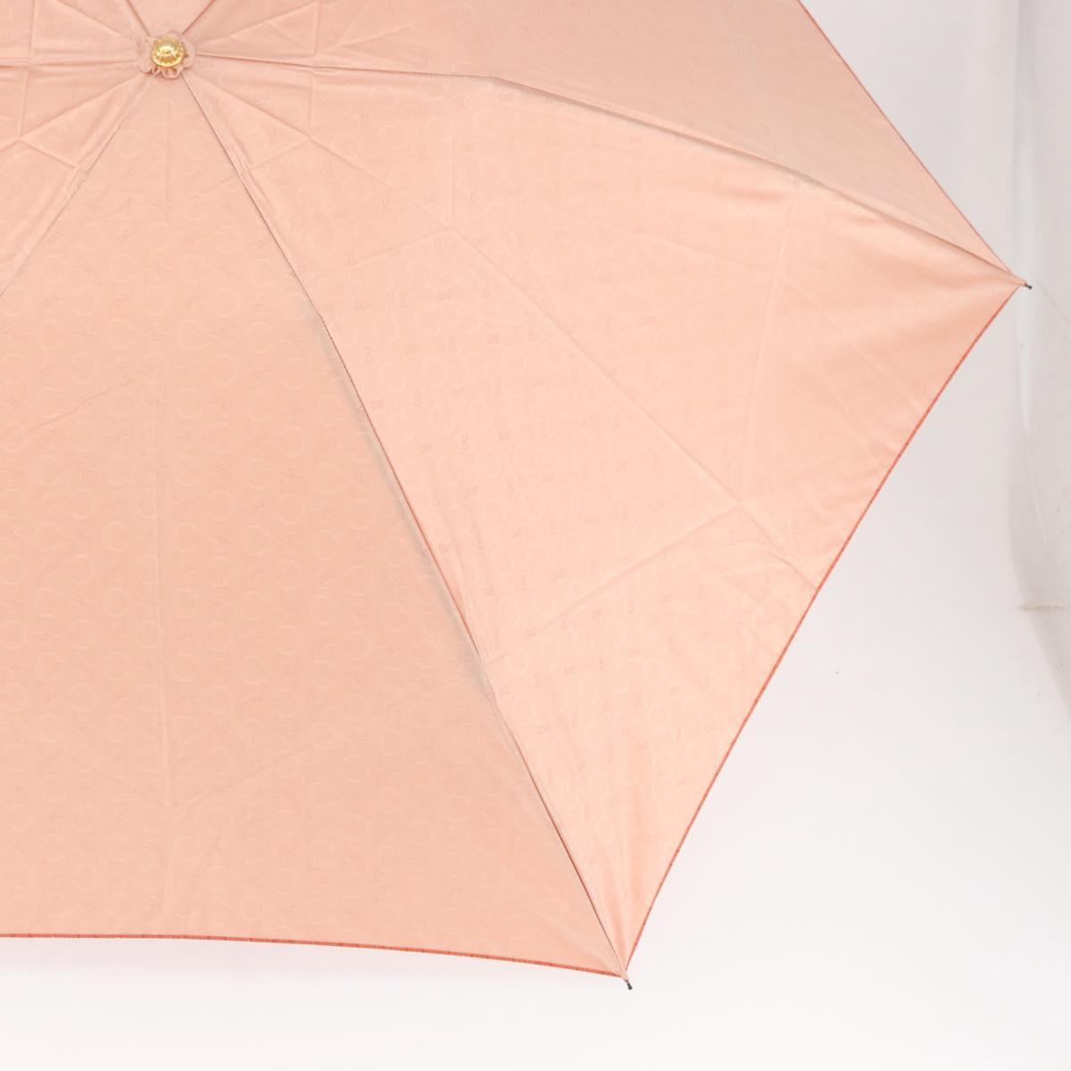 CELINE C Macadam Canvas Folding Umbrella Nylon Orange Auth 181570A