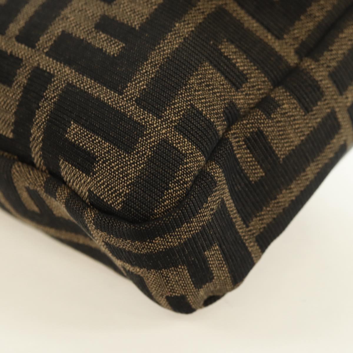 FENDI Zucca Canvas Mamma Baguette Shoulder Bag 2way Black Brown Auth 181574SAM
