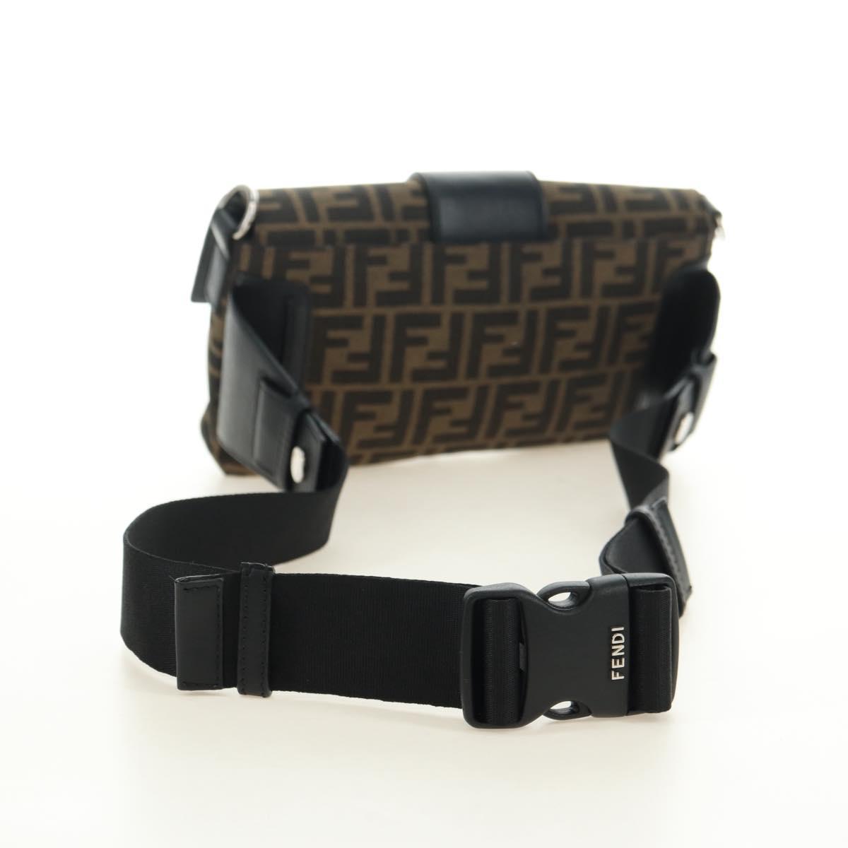 FENDI Zucca Canvas Mamma Baguette Shoulder Bag 2way Black Brown Auth 181574SAM