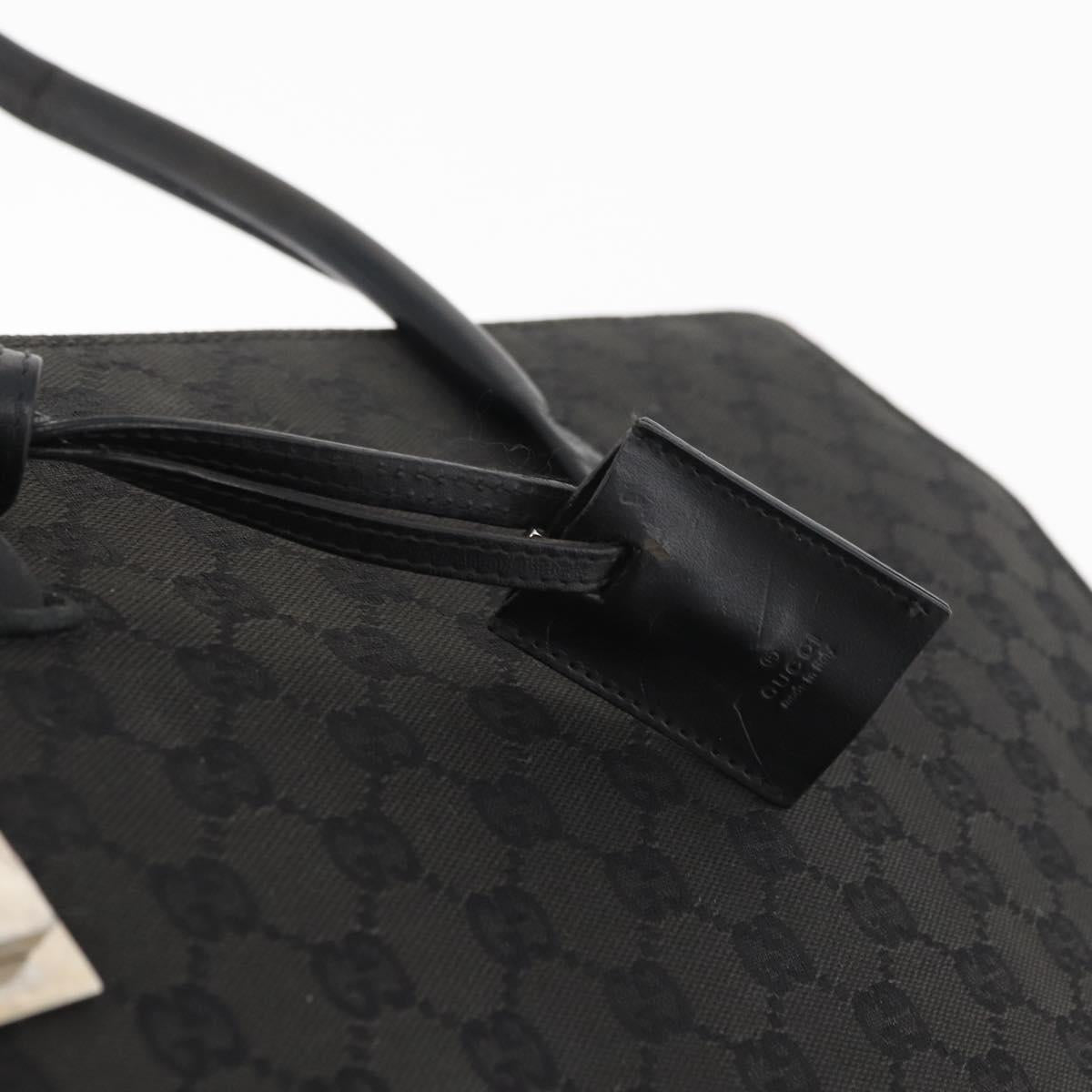 GUCCI GG Canvas Hand Bag Black Silver Auth 181578