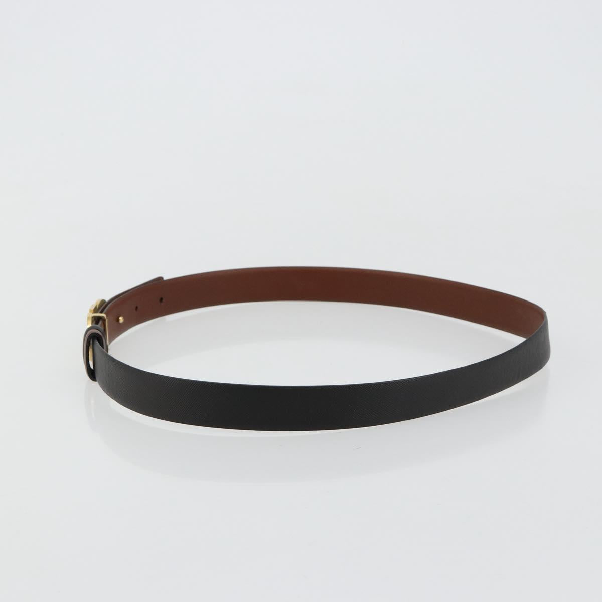 Salvatore Ferragamo Gancini Reversible Belt Leather 37.8"" Black Auth 181581A
