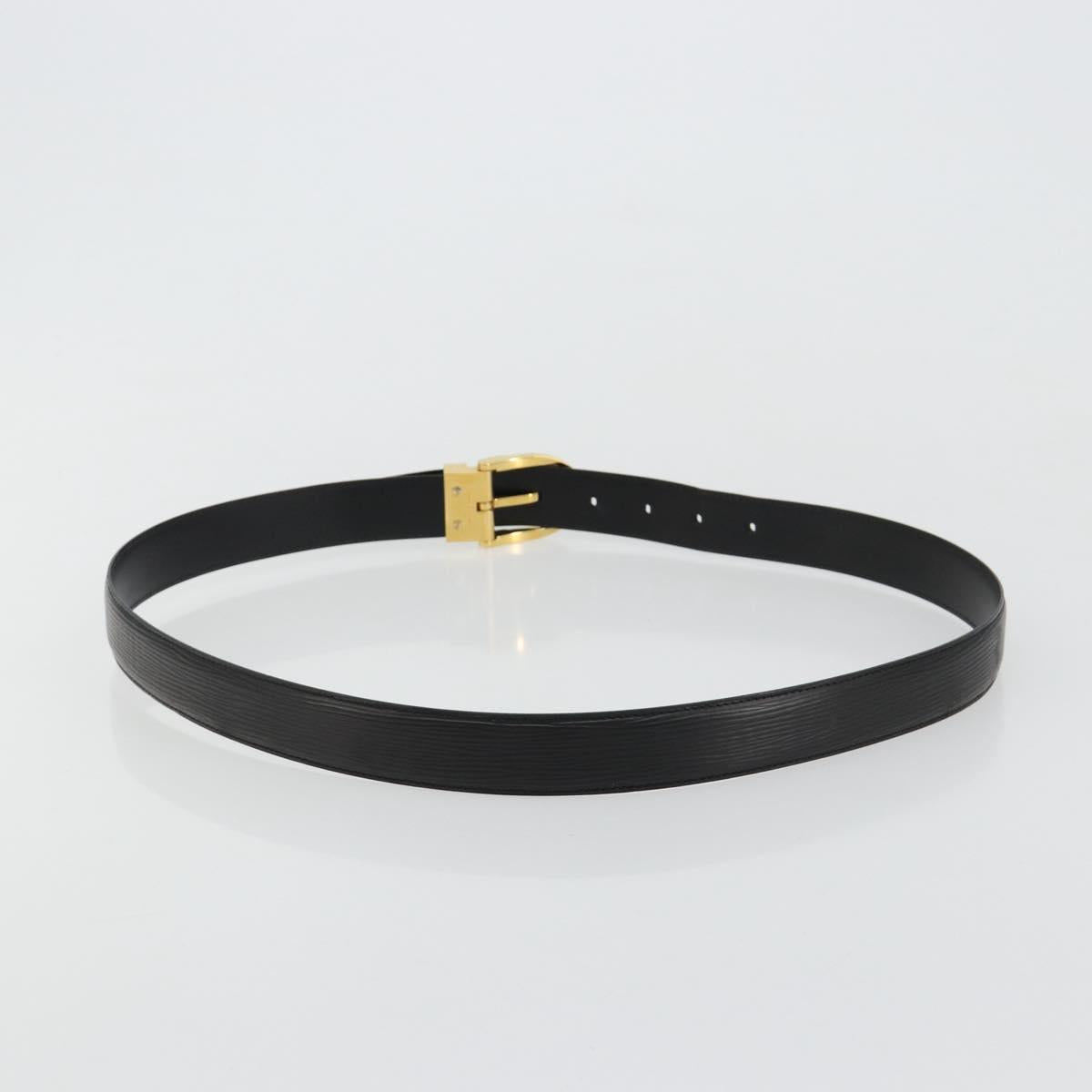 LOUIS VUITTON Epi Ceinture Belt 44.1"" Black LV Auth 181584A
