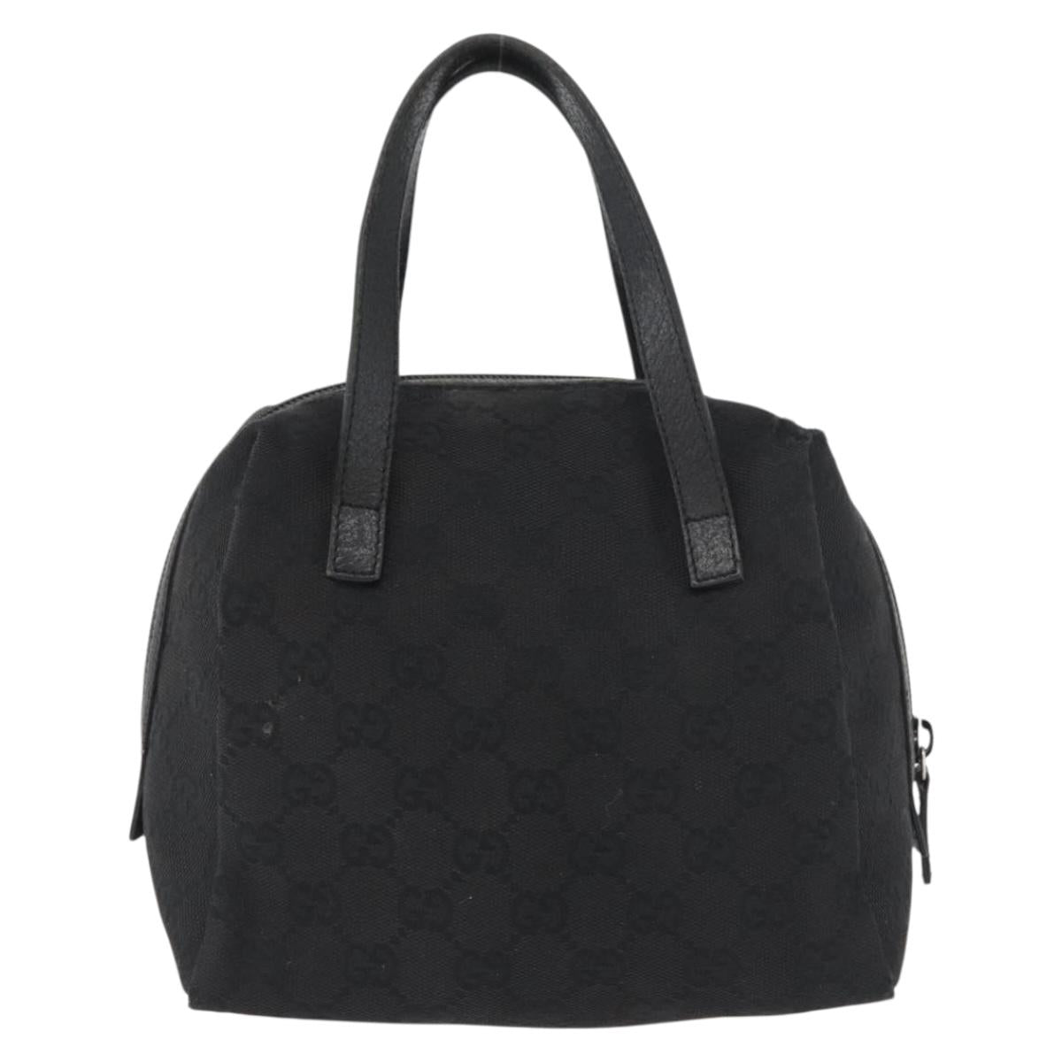 GUCCI GG Canvas Hand Bag Black 124542 Auth 181590