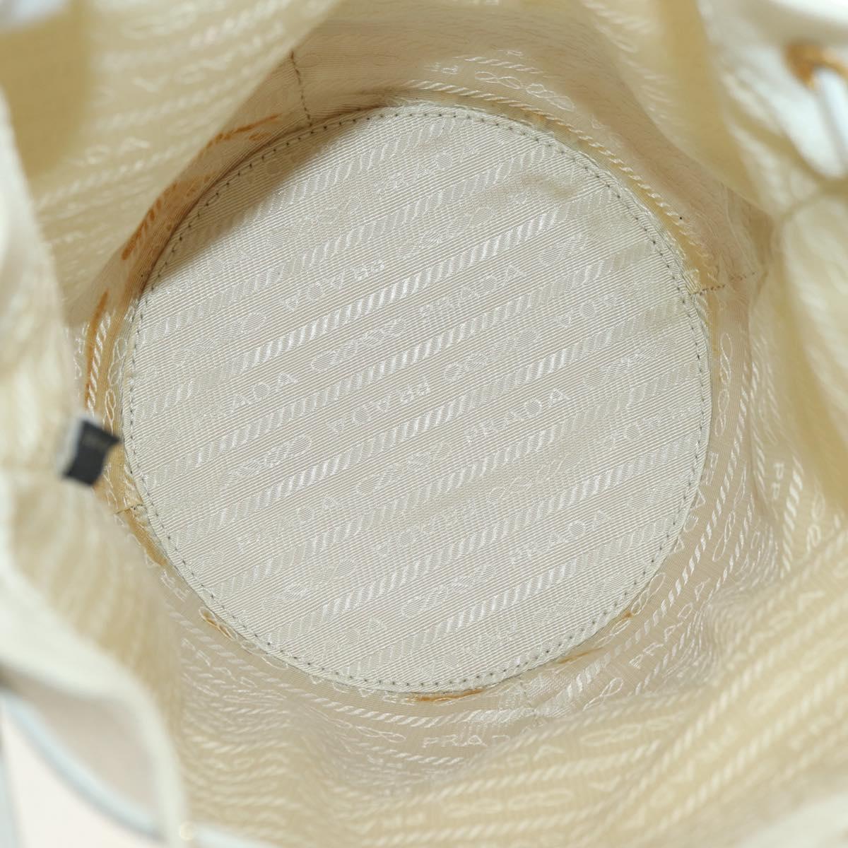 PRADA Wicker Shoulder Bag Rattan 2way Beige Gold Auth 181615V