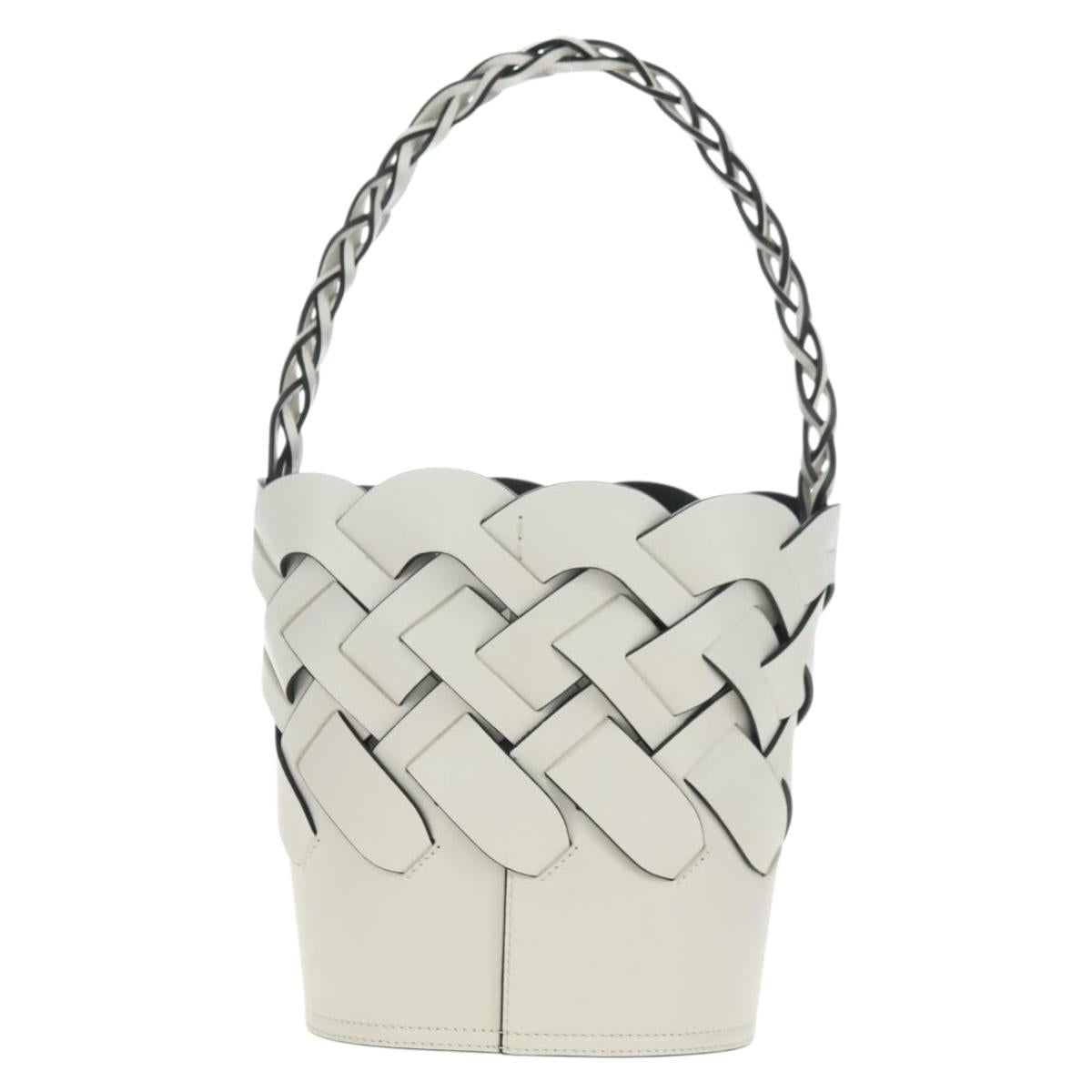 PRADA Shoulder Bag Leather White Auth 181616SM