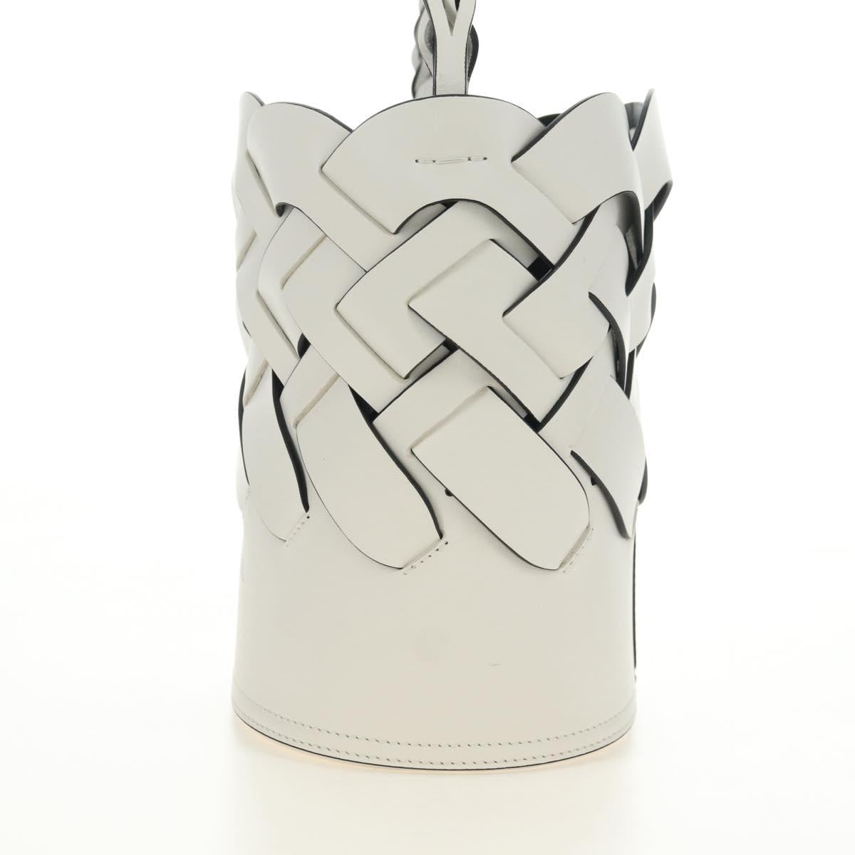 PRADA Shoulder Bag Leather White Auth 181616SM
