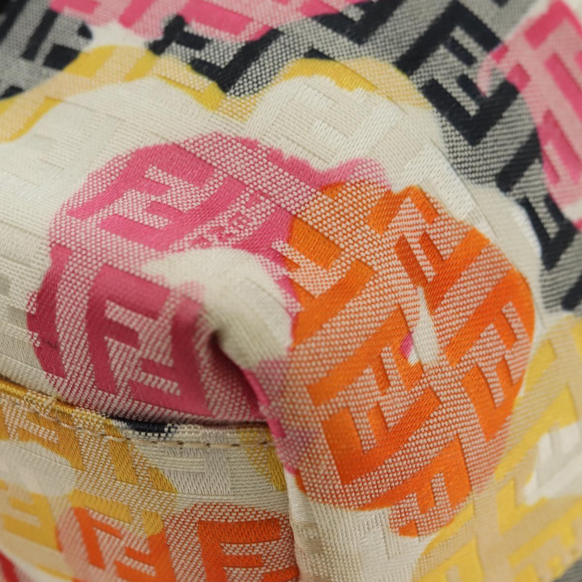 FENDI Zucchino Canvas Tote Bag Multicolor Gold Auth 181617SAV