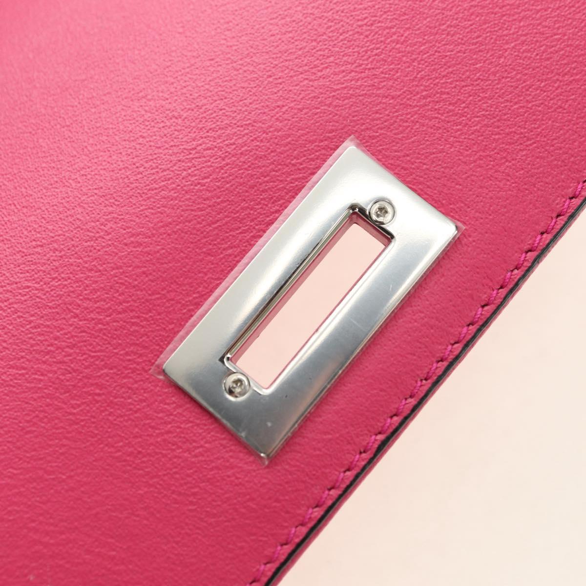 Salvatore Ferragamo Gancini Shoulder Bag Leather Pink Silver Auth 181622V