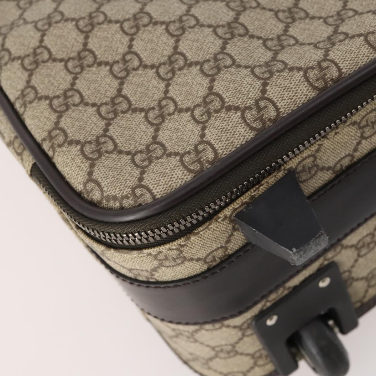 GUCCI GG Supreme Suitcase PVC Beige Silver 101678 Auth 181625A