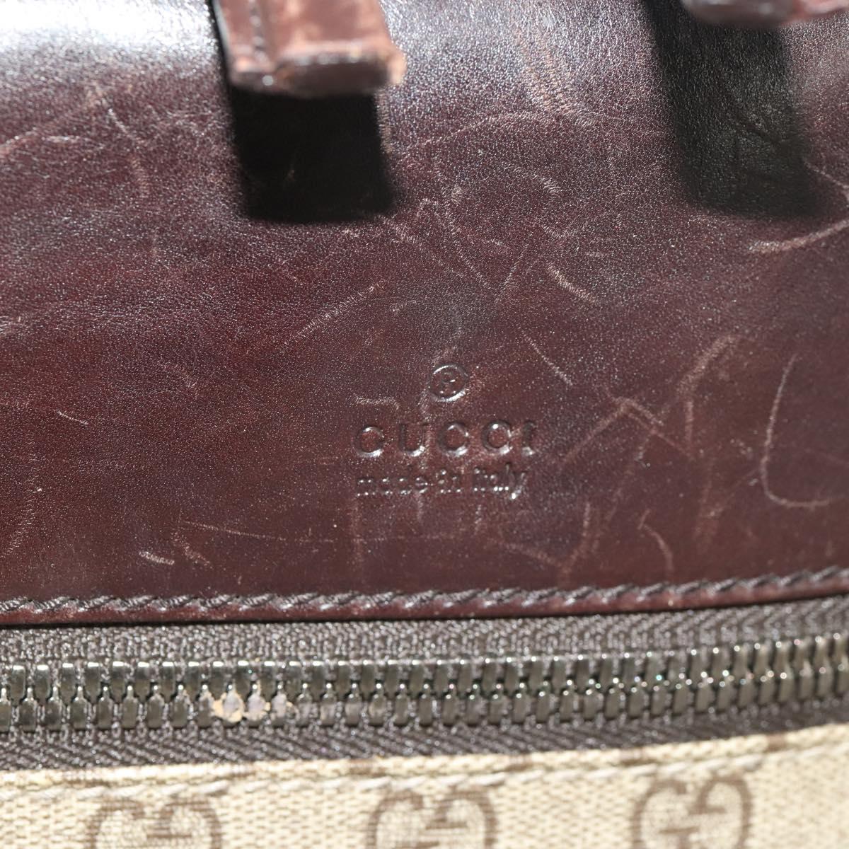 GUCCI GG Supreme Suitcase PVC Beige Silver 101678 Auth 181625A