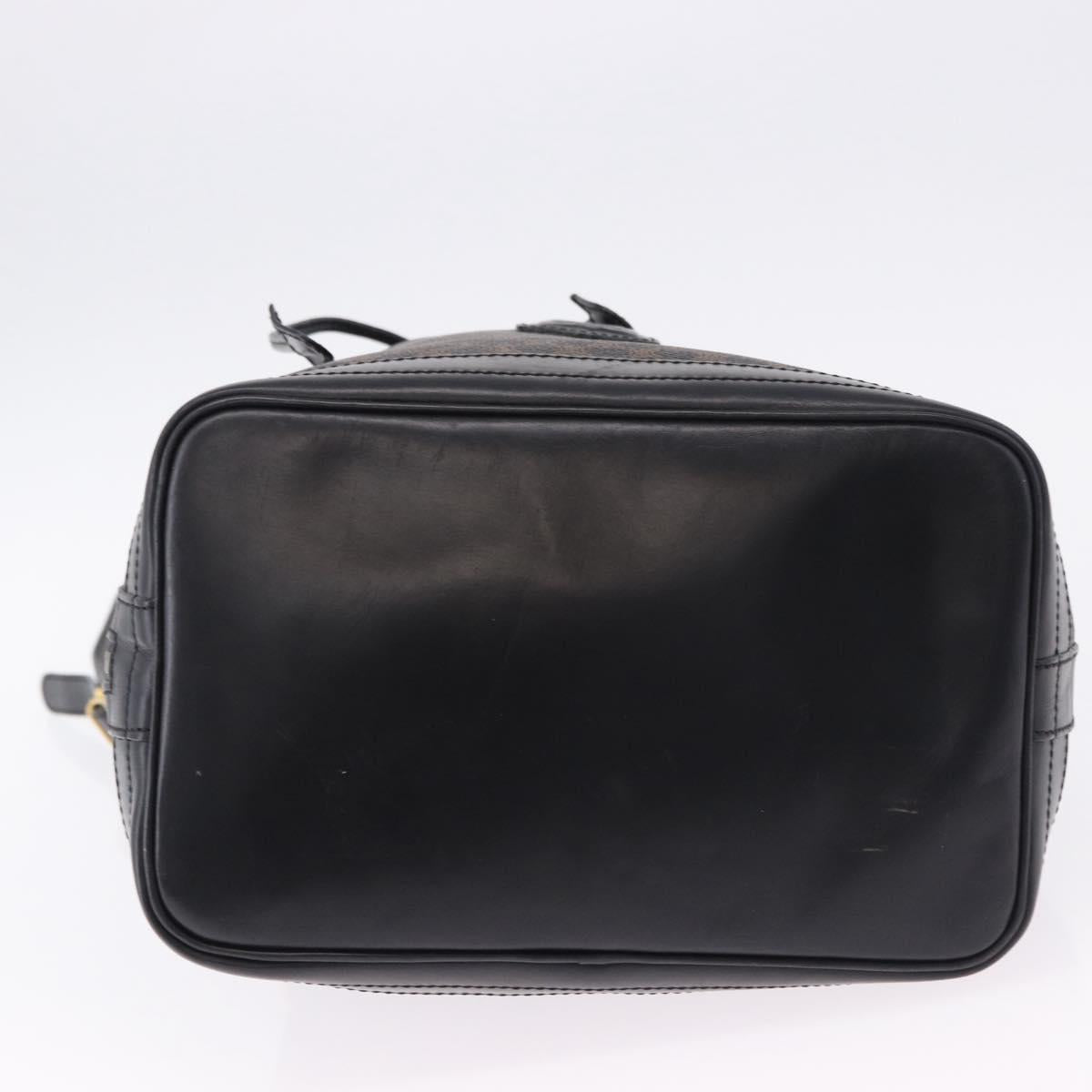 CELINE Macadam Canvas Shoulder Bag PVC Black Gold Auth 181639V