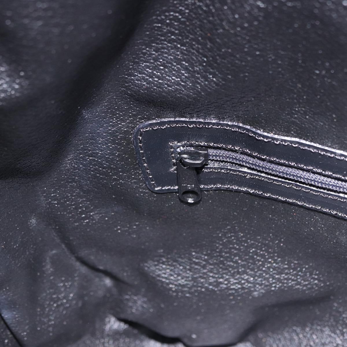 CELINE Macadam Canvas Shoulder Bag PVC Black Gold Auth 181639V